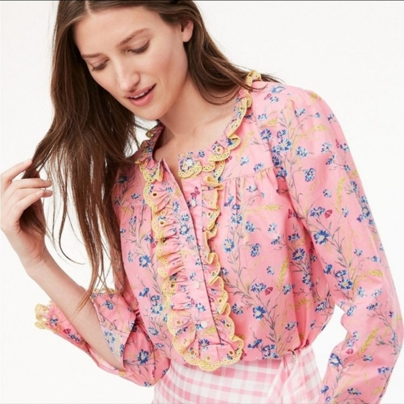 J. Crew Tops - NWT J Crew Liberty Ruffle Top/Blouse